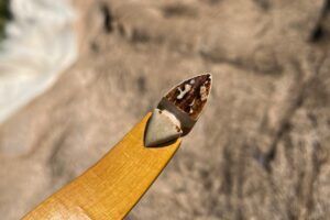 rough antler tip overlay primitive bow by Stone Age Outdoors in La Crete Alberta